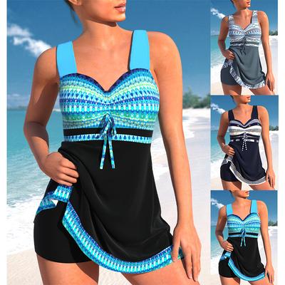 2025 Mulheres Sexy Praia Swimwear Tankini Duas Peças Swimwear Estampa Tankini Praia Verão Moda Praia Conjunto de Swimwear Feminino