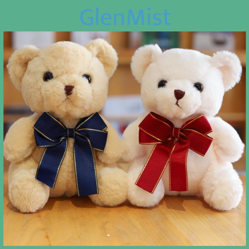 Cute Bear Bowtie Plush Toy For Kids Birthday Gift 23cm Stuffed Animal With Pp Cotton Filling