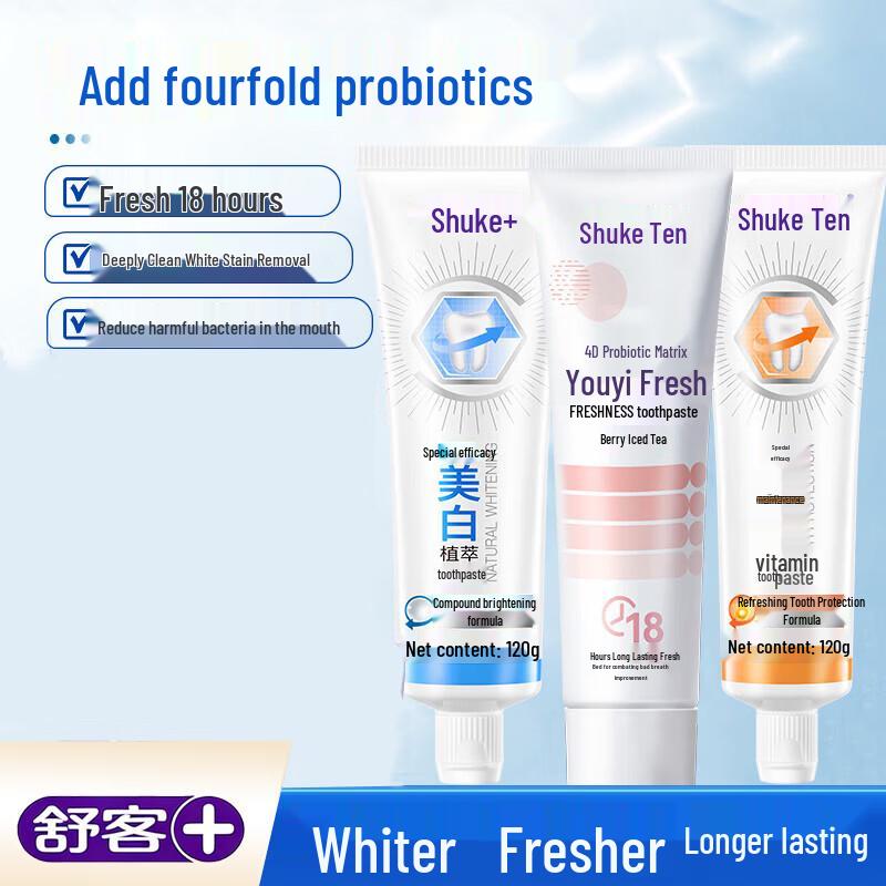 Saky Probiotic Toothpaste Family Pack - 3-in-1 Oral Care Set