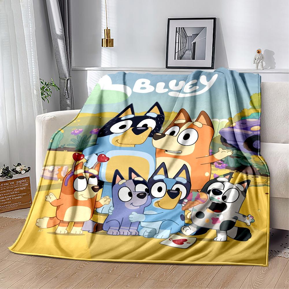 Bluey Family Adventure Blanket Durable Comfort Great for Picnics Livingroom Office Four Seasons Universal Modern