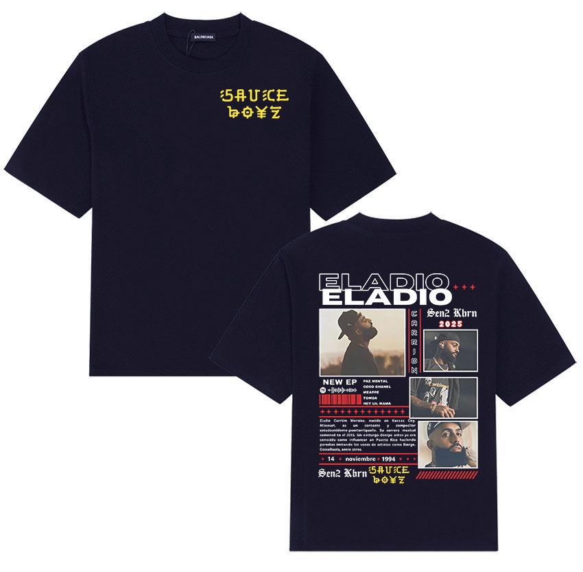 Artysta Rapowy Eladio Carrion En2 Khn's Album z 2025 Roku: Męska i Damska Moda Hip-hop Retro Letni Nadruk 100% Czysta Bawełna T-shirt