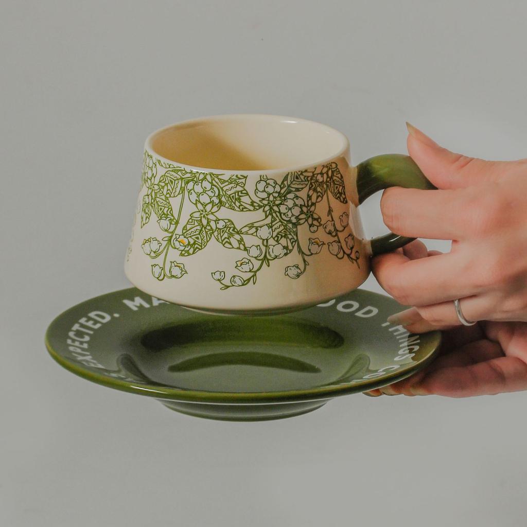 Vintage Lily Of The Valley Ceramic Egg Cup Coffee Cup Saucer Latte Latte Flower Cup Afternoon Tea Exquisite Souvenir Gift