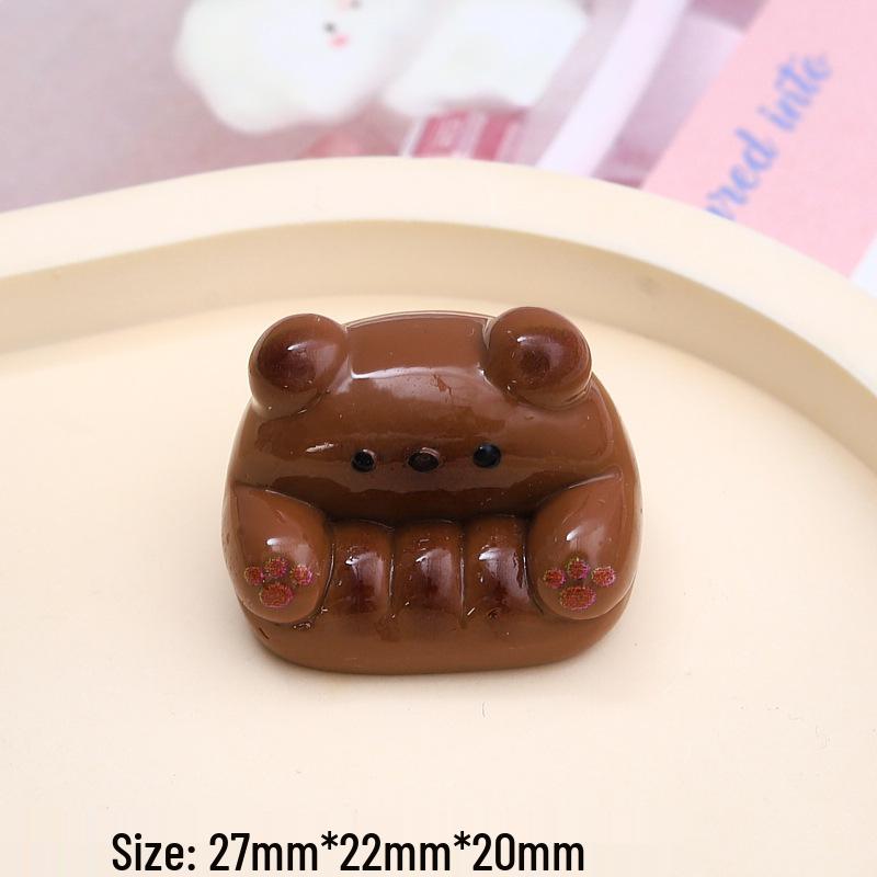 3D Bear Sofa Cartoon Shoe Charms, Cream Glue, Resin DIY Jewelry Accessories