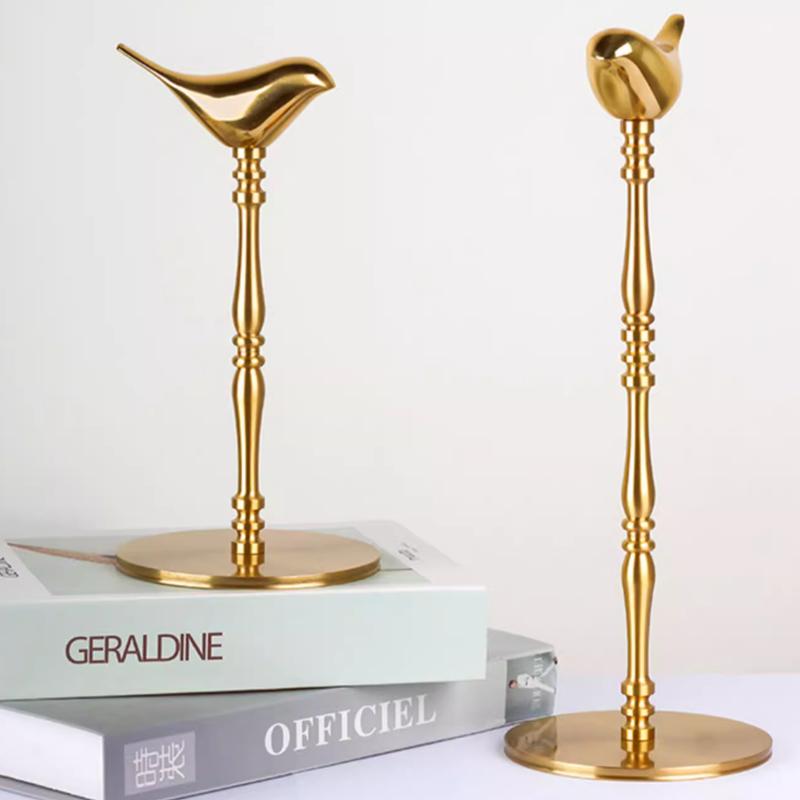 Golden Bird Vertical Tissue Holder Kitchen Storage Roll Holder Table Napkin Storage Rack Modern Home Decor Crafts Brass Material