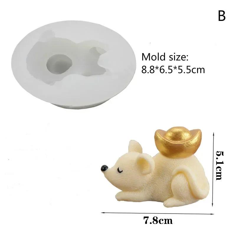 3D Handmade Diy Mouse Shape Silicone Mold Fondant Cake Chocolate Mould for Candle Making Resin Molds for Plaster Wax Mould