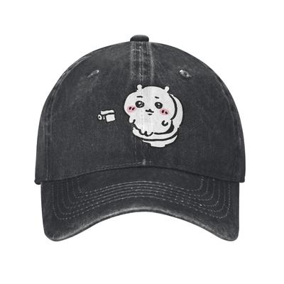 Chiikawa On the Toilet Potty Baseball Cap Poop Pooping Meme Distressed Washed Caps Hat Vintage Outdoor Summer Gift Snapback Hat