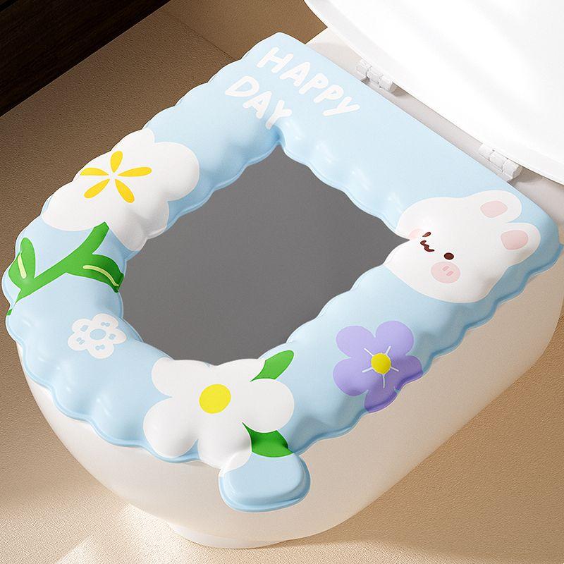 

Новая универсальная водонепроницаемая и стираемая подушка для сиденья унитаза с утолщенной крышкой унитаза и клейкой подушкой для сиденья с принтом 2