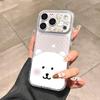 Self-deprecating bear big head is suitable for Apple 17promax mobile phone case 14 15 16 soft case 13pro fine hole XS transparent