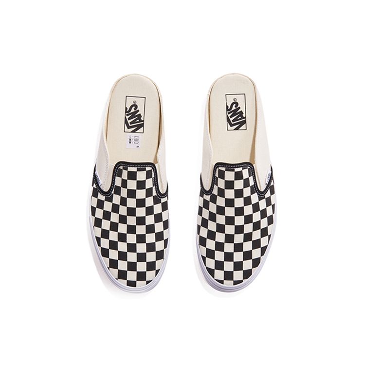 Vans Classic Slip-On Mule Checkerboard - Černé Unisex Tenisky Bílé VN0004KTEO1