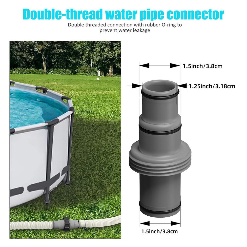 Соединитель шланга для бассейна 1,5 Адаптер шланга для бассейна Соединитель шланга для бассейна Для фильтрующего насоса Плотно прилегающий муфта Для наземного бассейна