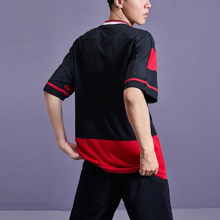 Li Ning Série Mode Sport EDG Équipe Imprimé Lettres Blocs de Couleurs T-Shirt Manches Courtes Homme Hauts Noir AHSP925-1