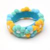 Adjustable Rainbow Flower Pet Collar with Fur Ball - Cute and Soft for Cats and Dogs