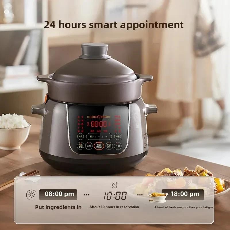 For Stewpot with 4L Capacity High Temperature Resistance and Ceramic Inner Pot for Soup Multifunctional Cooker
