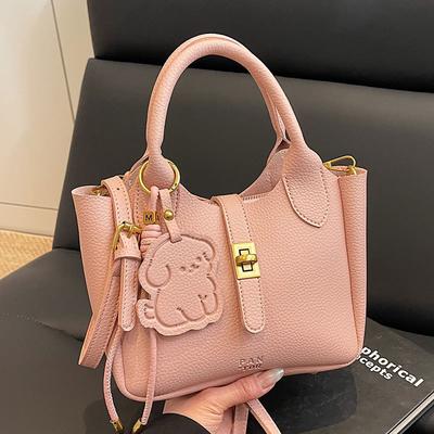 Lehce luxusní ruční kbelíková taška a stylová crossbody taška do práce