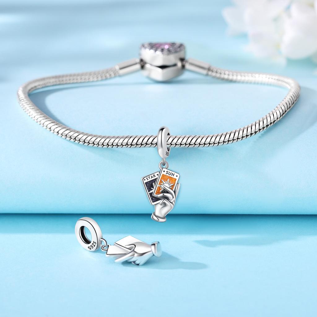 Copper Mysterious Star Shape Moon Tarot Pendants Bracelets Charm Bead Charms Compatible With Women Jewellery Party Bead Charms Do It Yourself Fine Gif