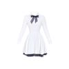 J Jane Classic Color Block Ribbon Flare Dress (White)