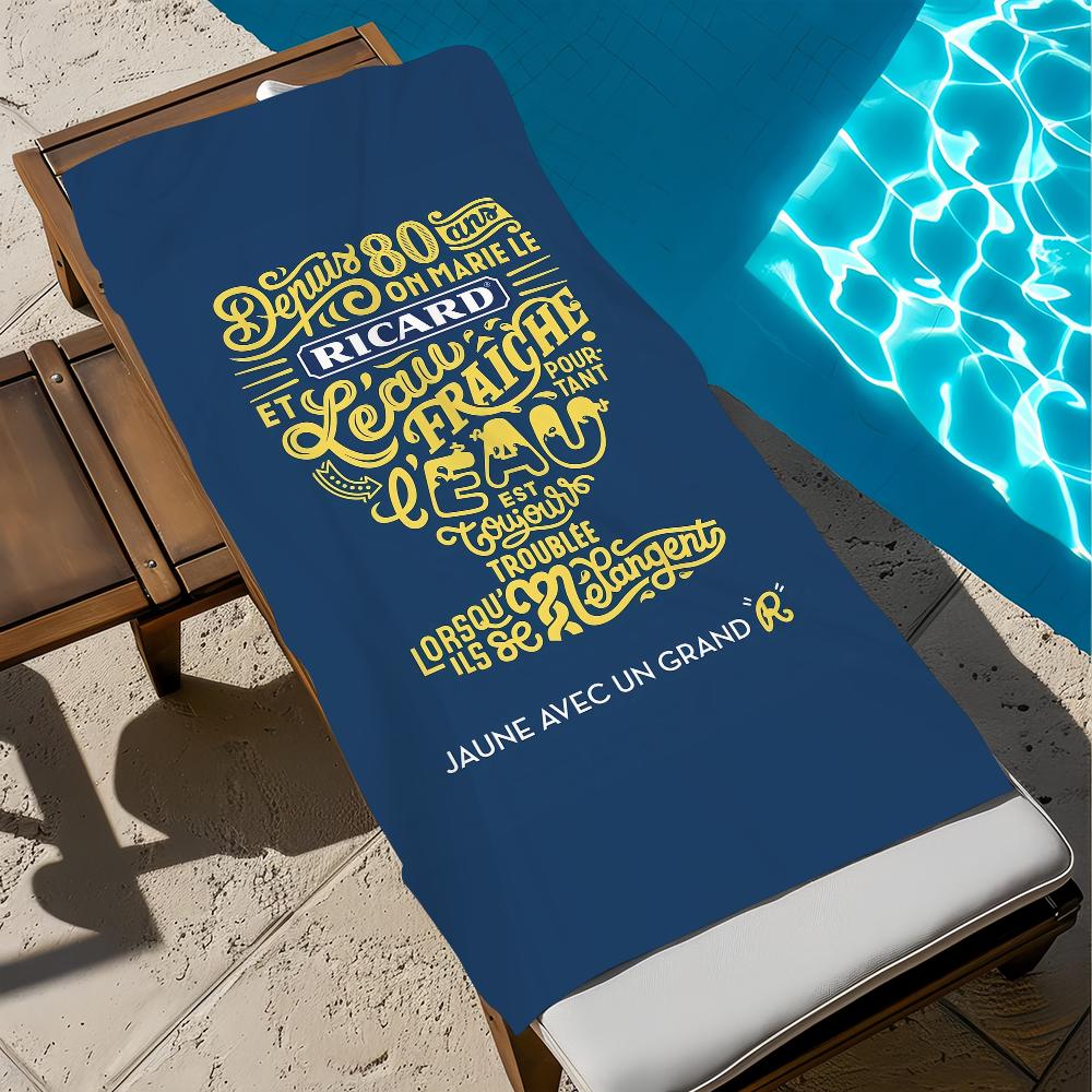 R-ricard-D LOGO Rankšluostis Paplūdimio Greitai Džiūstantis Minkštas Baseino Rankšluosčiai Dovana Kelionei Sporto Salėms Dušui Stovyklavimui sportas