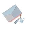 Color Block Women Wallet Slim Card Holder Wallet Bifold Mini Wallet with ID Window Zipper Coin Pocket for Travel Work Daily Use