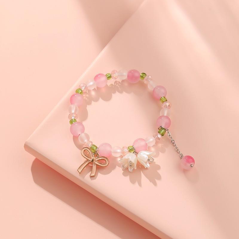 Lily of the Valley Butterfly Bracelet - Multi-Style Beaded Star & Moon Design