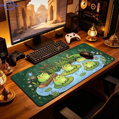 Cute Cartoon Frog Pond Mouse Pad Large Computer Office Game Table Mat Xxl Rubber Nonslip Gaming Keyboard Mousepad Long Deskpads