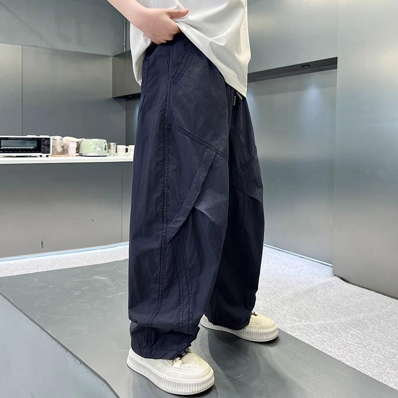 

Брюки для мальчиков летние тонкие противомоскитные брюки 2025 для больших детей повседневные в корейском стиле длинные брюки детские летние спортивные брюки 120 темно-синий