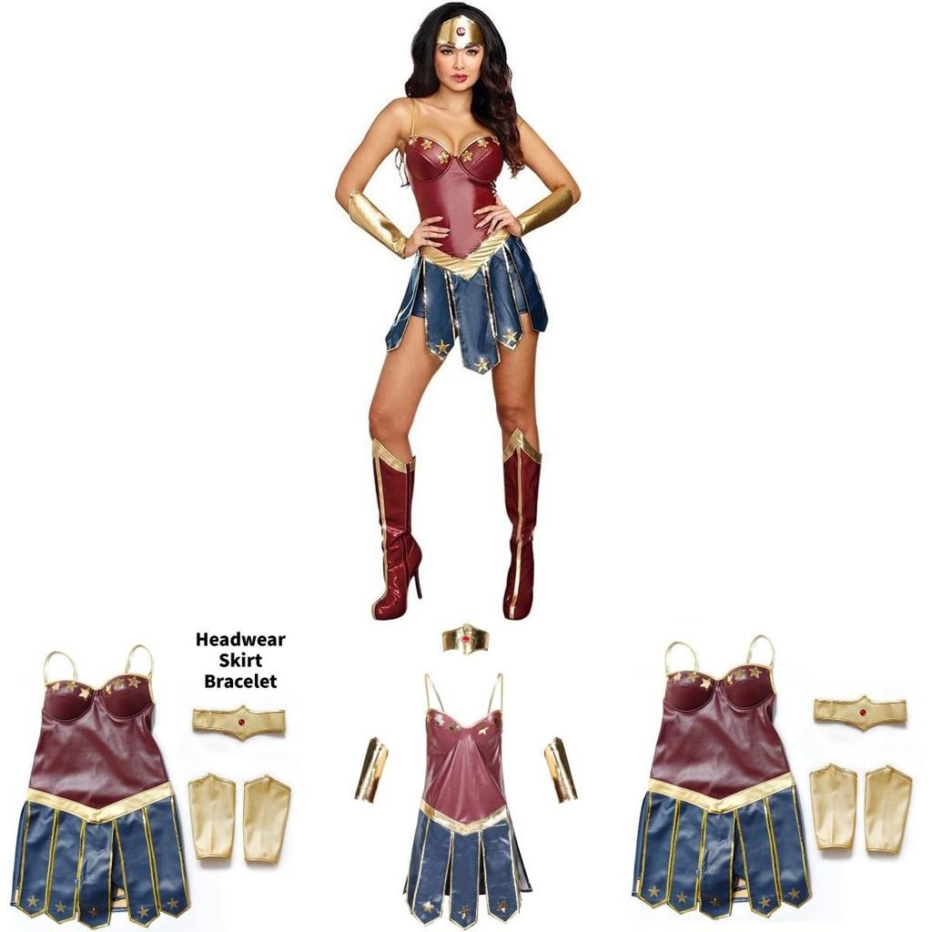Costume Cosplay a Tema Wonder Woman Con Materiale PU Per Eventi di Giochi e Anime
