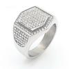 Kalen Larger Zirconia Ring for Men Punk Irregular Stainless Steel Finger Anillos Biker Party Jewelry  Gifts
