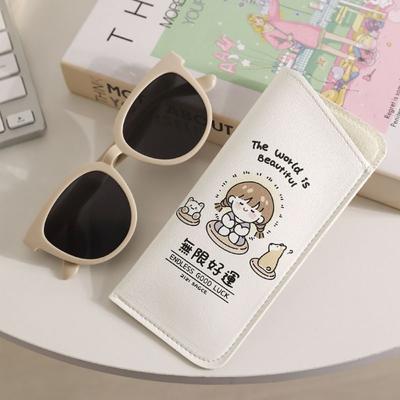 Portable PU Leather Glasses Bag Cartoon Soft Eyeglasses Protective Cover Reading Glasses Pouch Sunglasses