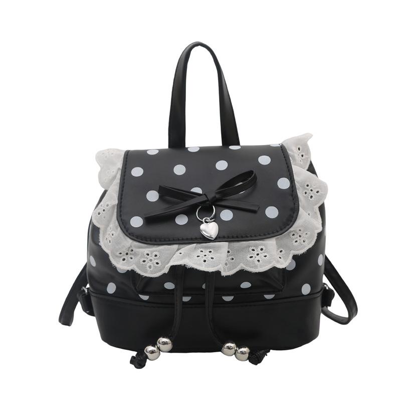 Schoolbag Korean cute college style backpack 1011 spring new commuter small backpack portable niche polka dot handbag