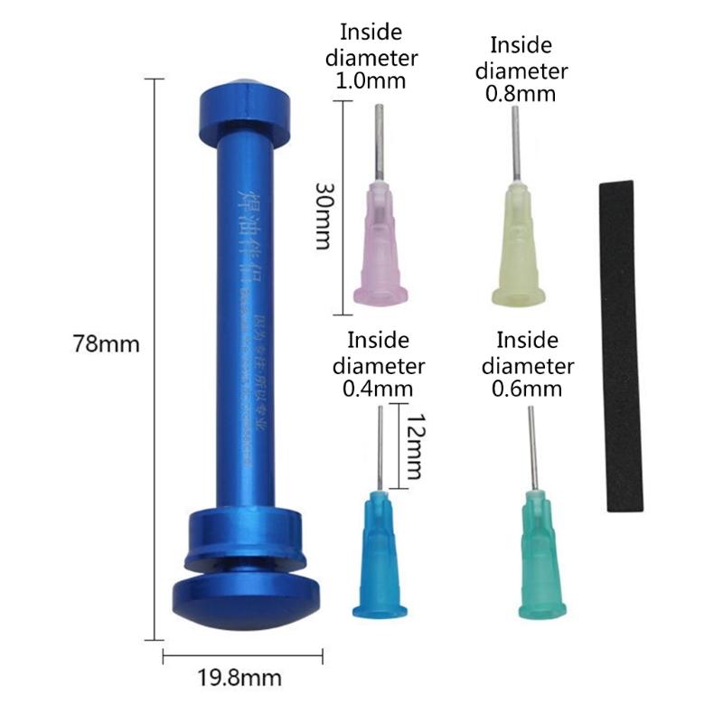 Paste saldanti Flux Mate Booster Plunger Dispenser Tool Lega di alluminio Siringhe manuali Paste saldanti Strumenti di propulsione