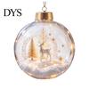 Clear Holiday Sphere Christmas Ball Ornament with LED Lights, Snow Scene Acrylic Theme Decorations Decor, Shatterproof Xmas Tree Hanging Seasonal