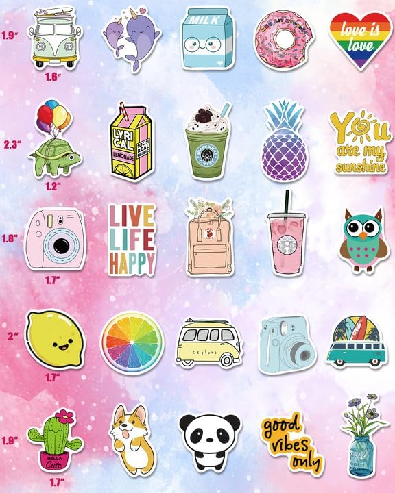 100Pcs Small Fresh Stickers Ins Wind Vsco Luggage Water Cup Refrigerator Scooter Waterproof Decorative Stickers