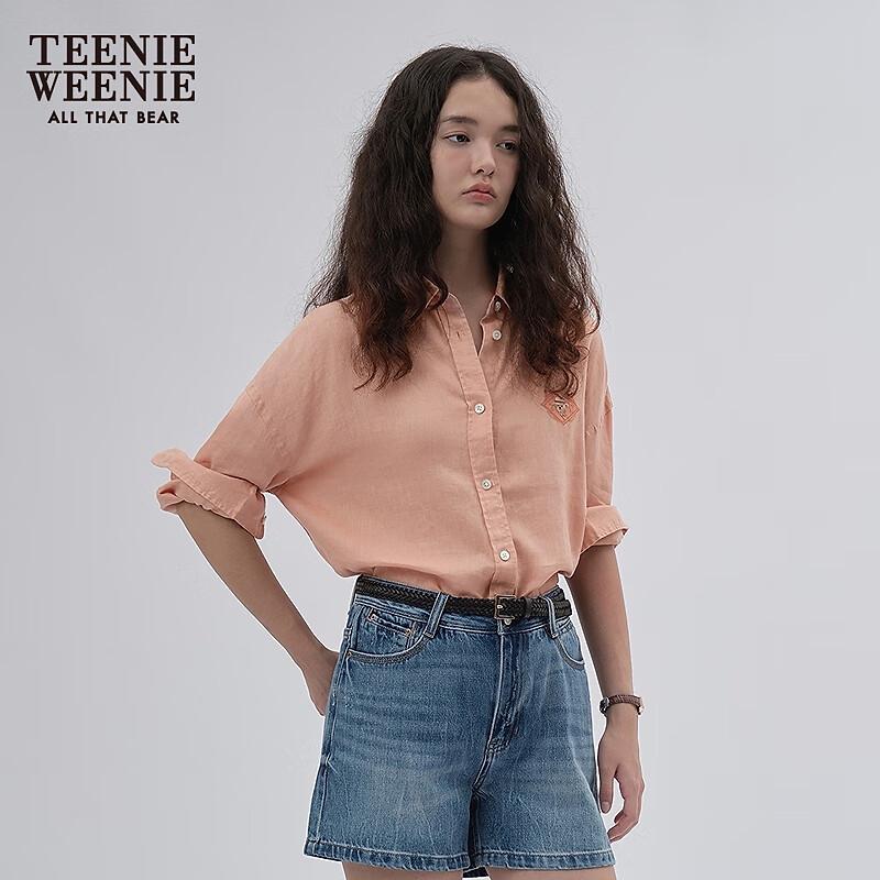 Teenie Weenie Women's Linen Blend Bear Shirt