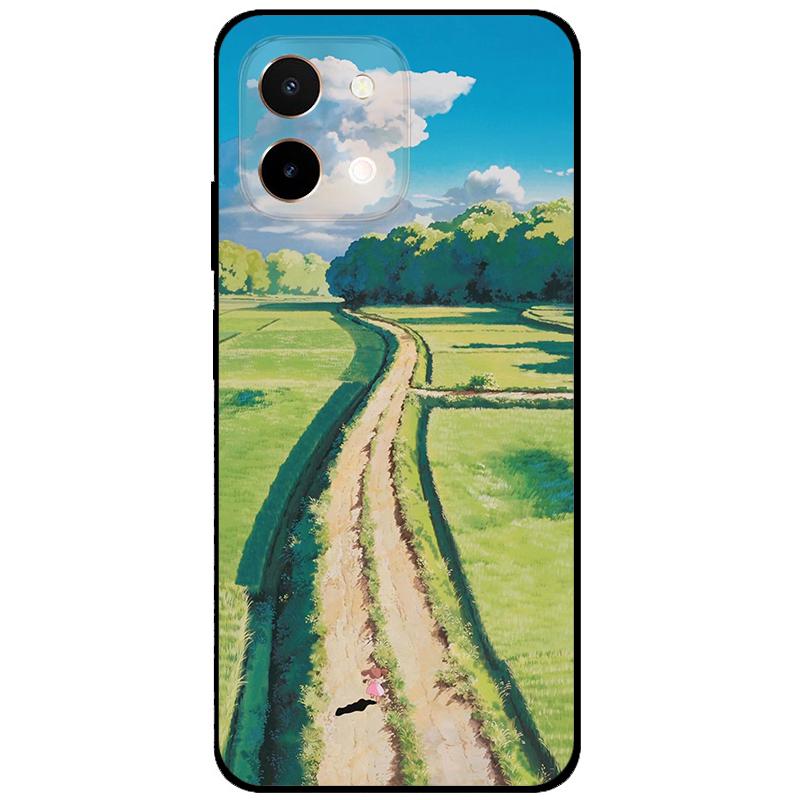 For Vivo Y28 4G Case 6.68'' Black TPU Silicon Cartoon Protection Cover for VivoY28 Y 28 4G Shockproof Capa Wolf Animals Soft Bag