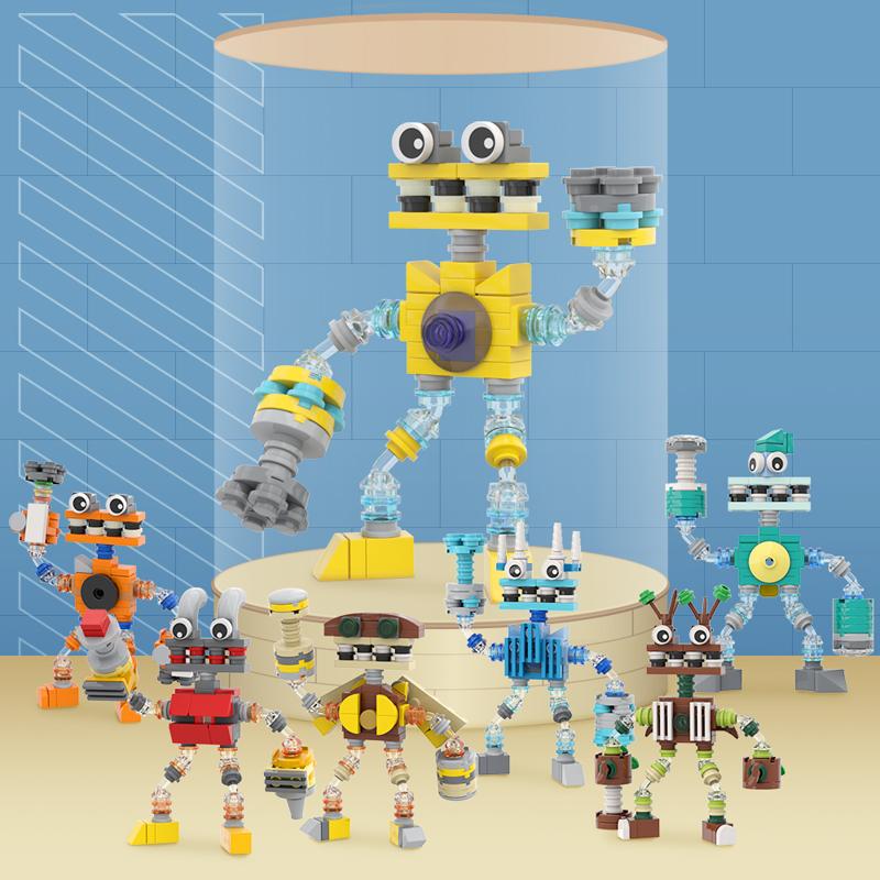 BuildMoc My Singing Chorus Wubbox Robot Building Blocks Set Cute Song Monsters Figures Bricks DIY Toy For Children Birthday