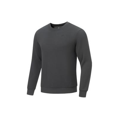Li Ning Fitness Series Solid Color Logo Round Neck Pullover Sweatshirt Men Sweatshirt Black Mixed-Color AWDT433-1