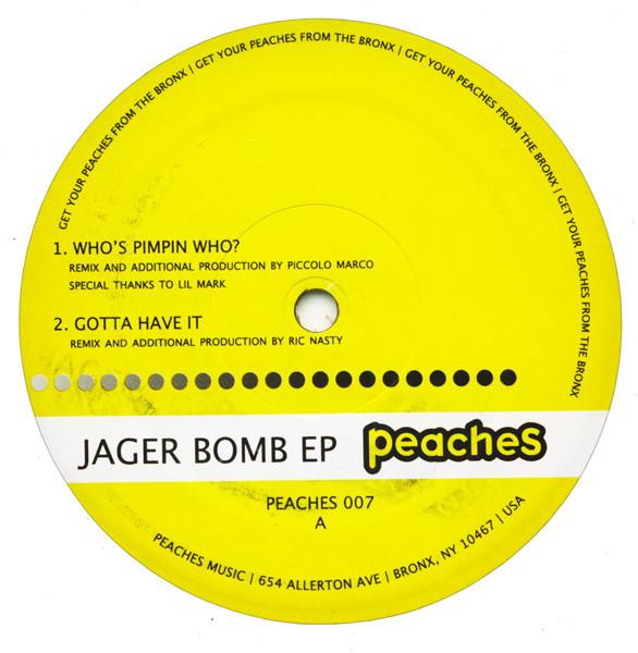 12-дюймовая пластинка РАЗЛИЧНЫЕ Jager Bomb EP PEACHES007 Peaches Music 2005 США Танцевальная Электроника Б/У