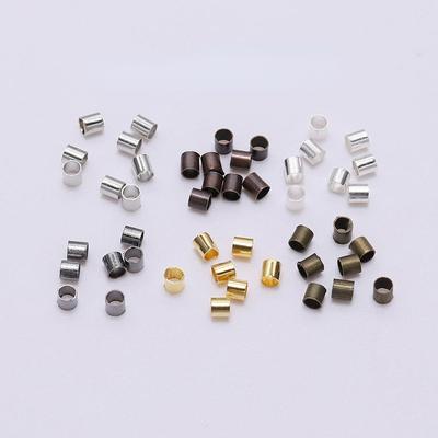 500 pz 1.5 2.0 2.5mm Oro Tubo di Rame Crimp End Perline Fermacorda E Ganci Perline Del Distanziatore Per Fare Gioielli Risultati Forniture Collana