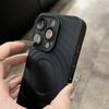 Luxury Wave Ripple Pattern Phone Case For iPhone 15 14 13 Pro Max Solid Color Lens Film Camera Protection Shockproof PC Cover
