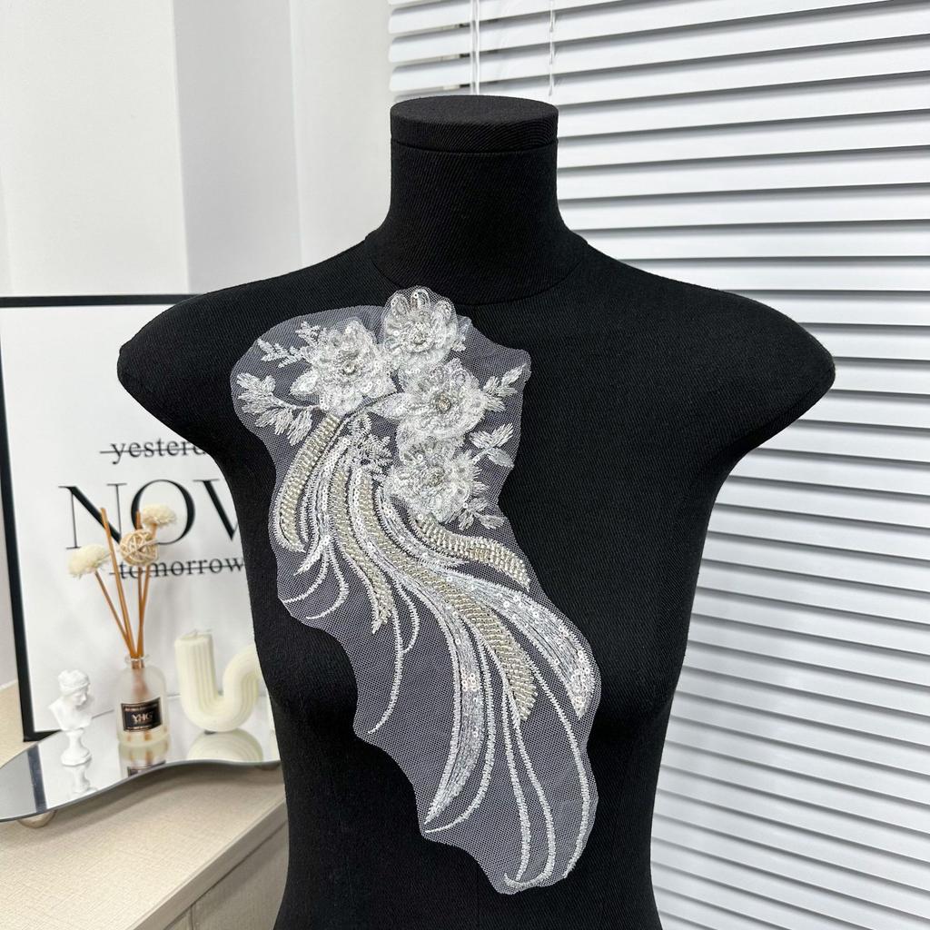 Sewing Beaded Embroidery Beaded Brick Single Flower Diy Corsage Accessories Dress Wedding Accessories, Decorative Clothing, Accessories