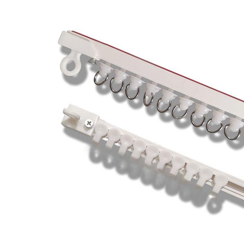 Punch-Free Self-Adhesive Curtain Track: Silent Side-Mounted Sliding Rail & Accessories
