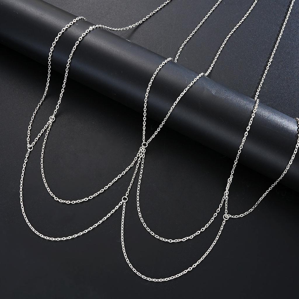 New Sexy Chest Chain Bikin Body Chain for Women Simple Silver Color Summer Harness Decoration Jewelry Beach Party Accessories