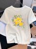2026 Women TShirt Lemon Floral Graphic T-Shirt with Yellow Lemon Casual Everyday Top Women Dail