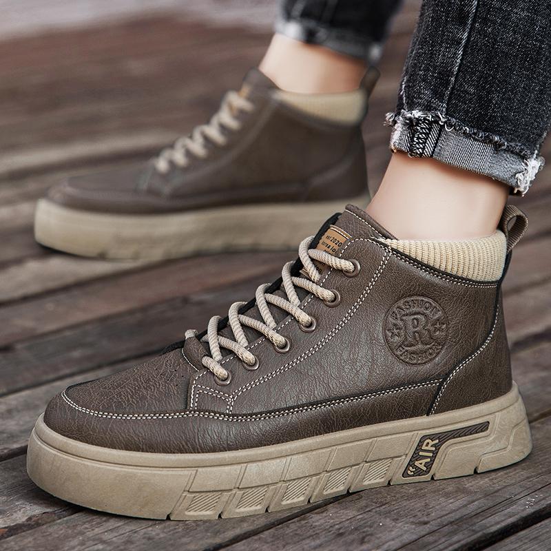 Ny mote Høst Og Vinter Høytopp for menn Martin Boots Studenter Mann Gutter Trending Soft Sole Arbeidssko Arbeidsbeskyttelse Martin Sneakers