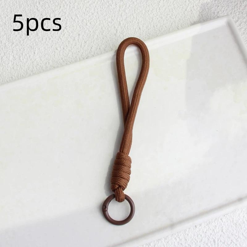 5 pièces/lot Porte-clés tressé coloré Lanière pour téléphone portable Corde à nœud anti-perte Sangle Porte-clés Hommes Femmes Accessoires Porte-clés de voiture