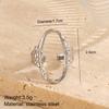 316L Stainless Steel Geometric Oval Rings for Women Men Punk Irregular Textured Open Ring High-Quality Waterproof Jewelry Gift