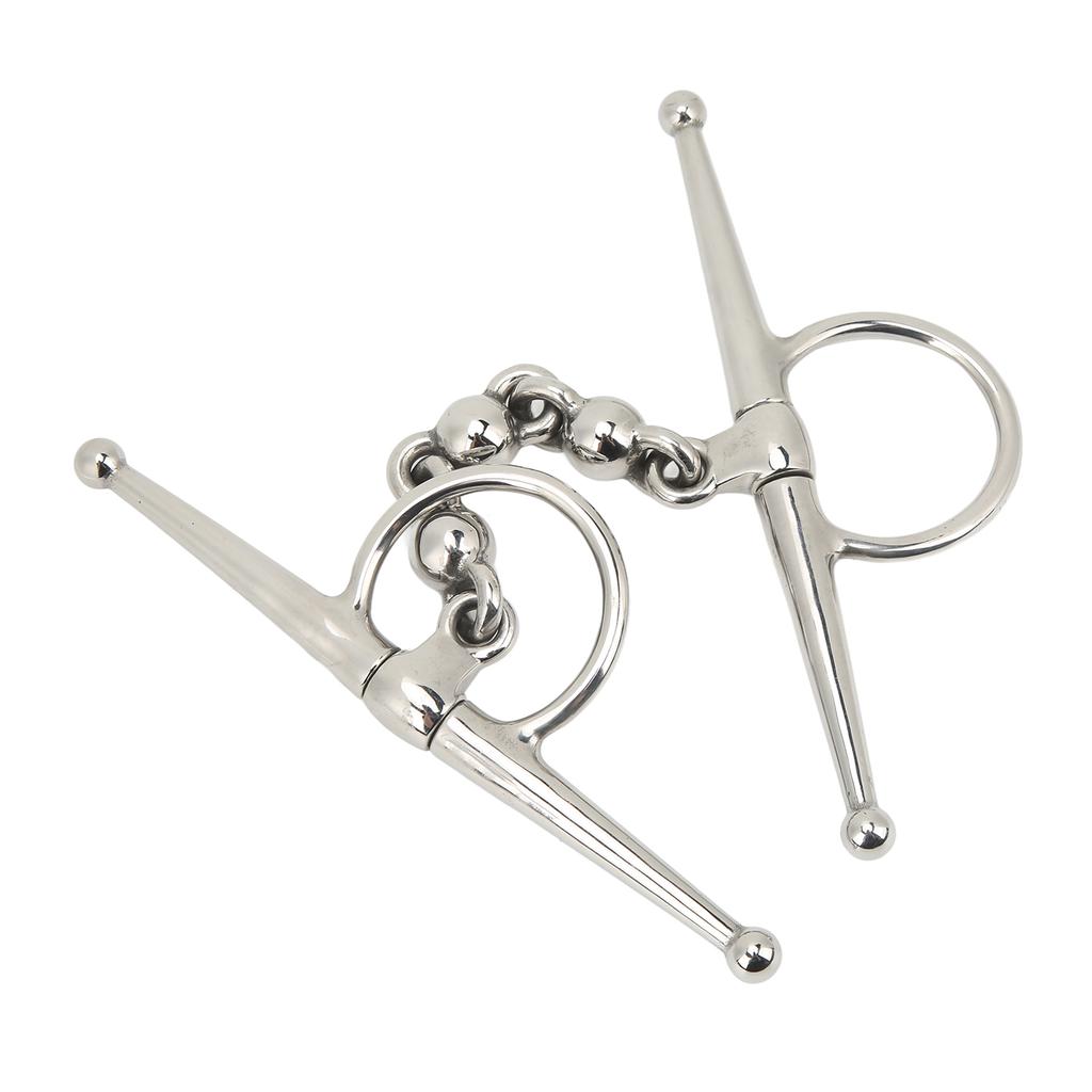135mm Stainless Steel Horse Mouth Bit Horse Mouth Riding Full Cheek Snaffle Bit with Ball Chain
