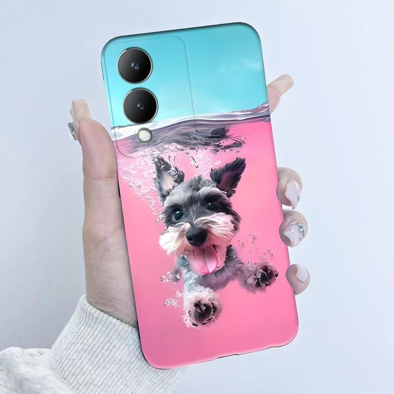 Cute Astronaut Panda Cartoon Phone Case For Vivo Y17s 2023 Casing TPU Slim Back Cover For Vivo Y17S 4G V2310 Soft Silicone Cases