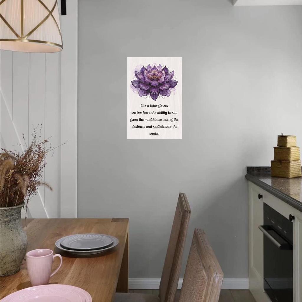 Lotus Flower Quote Metal Tin Sign pirational Meditation Poster Signs Rustic Hanging Plaque Art Wall Decor for Home Yoga Studio Poster 8x12 Inch