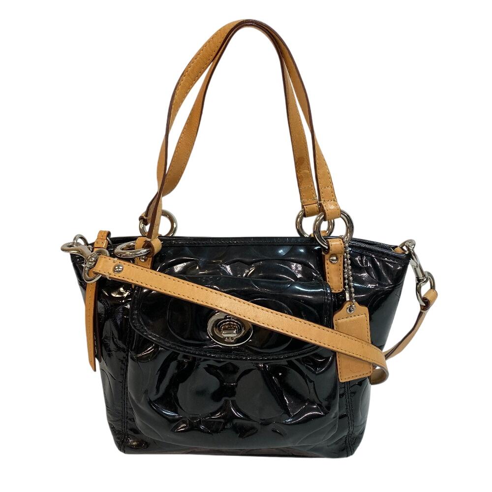 COACH 2way Signature enamel Handbag beige enamel Women Used